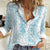 Hawaii Plumeria Lei Women Casual Shirt Aloha Festive Vibe - Turquoise