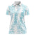 Hawaii Plumeria Lei Women Polo Shirt Aloha Festive Vibe - Turquoise