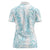 Hawaii Plumeria Lei Women Polo Shirt Aloha Festive Vibe - Turquoise
