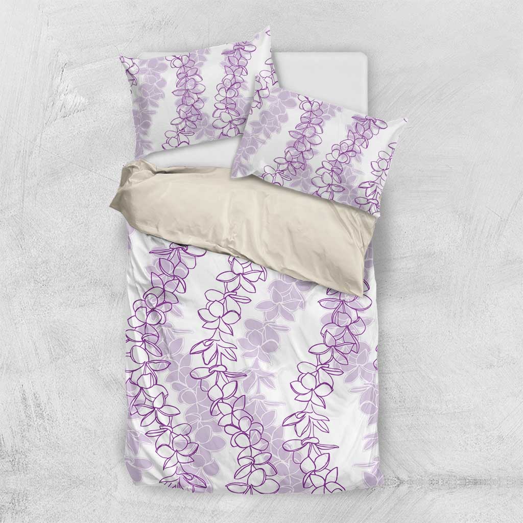 Hawaii Plumeria Lei Bedding Set Aloha Festive Vibe - Amethyst