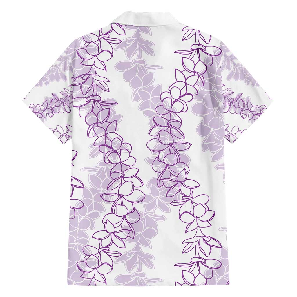 Hawaii Plumeria Lei Family Matching Long Sleeve Bodycon Dress and Hawaiian Shirt Aloha Festive Vibe - Amethyst