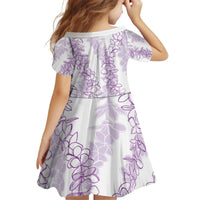 Hawaii Plumeria Lei Family Matching Off Shoulder Short Dress and Hawaiian Shirt Aloha Festive Vibe - Amethyst