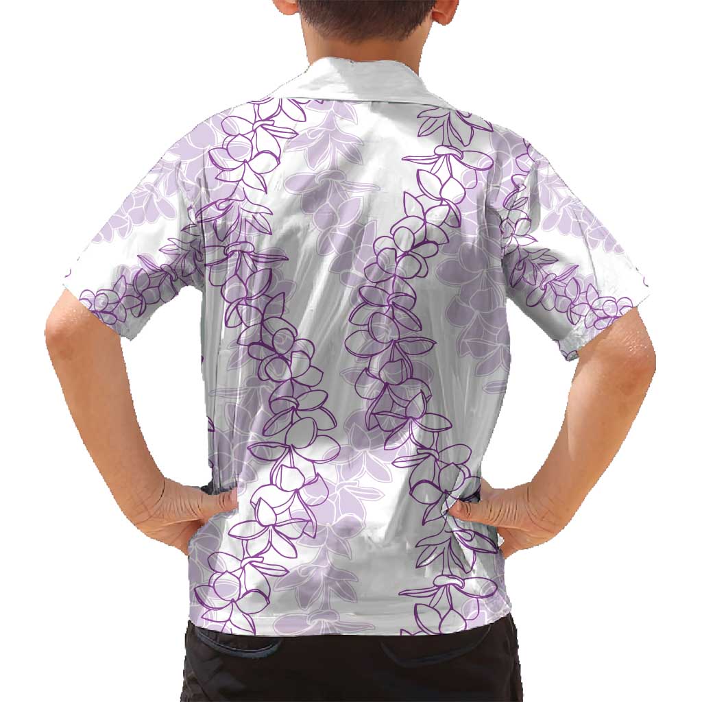 Hawaii Plumeria Lei Family Matching Tank Maxi Dress and Hawaiian Shirt Aloha Festive Vibe - Amethyst