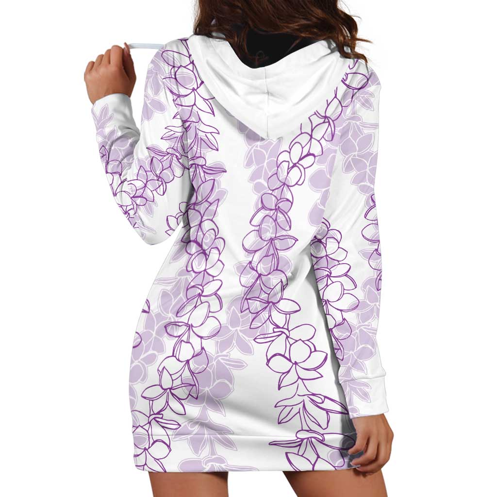 Hawaii Plumeria Lei Hoodie Dress Aloha Festive Vibe - Amethyst