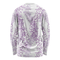 Hawaii Plumeria Lei Long Sleeve Shirt Aloha Festive Vibe - Amethyst