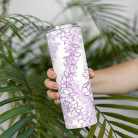 Hawaii Plumeria Lei Skinny Tumbler Aloha Festive Vibe - Amethyst