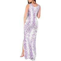 Hawaii Plumeria Lei Tank Maxi Dress Aloha Festive Vibe - Amethyst