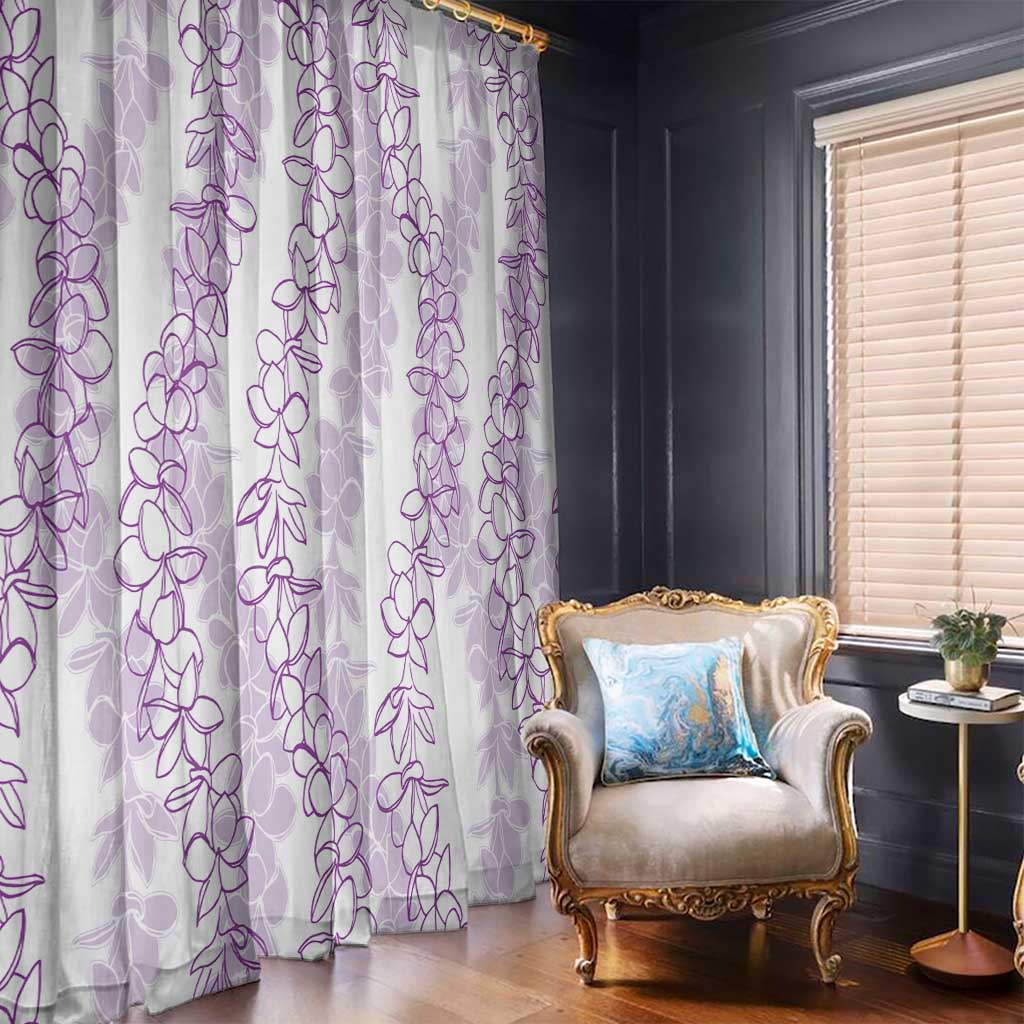 Hawaii Plumeria Lei Window Curtain Aloha Festive Vibe - Amethyst