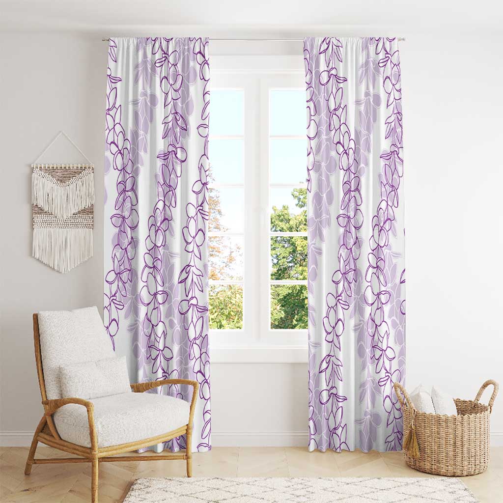 Hawaii Plumeria Lei Window Curtain Aloha Festive Vibe - Amethyst