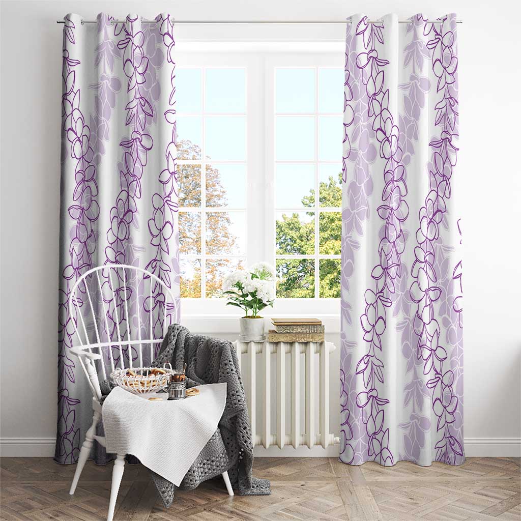 Hawaii Plumeria Lei Window Curtain Aloha Festive Vibe - Amethyst