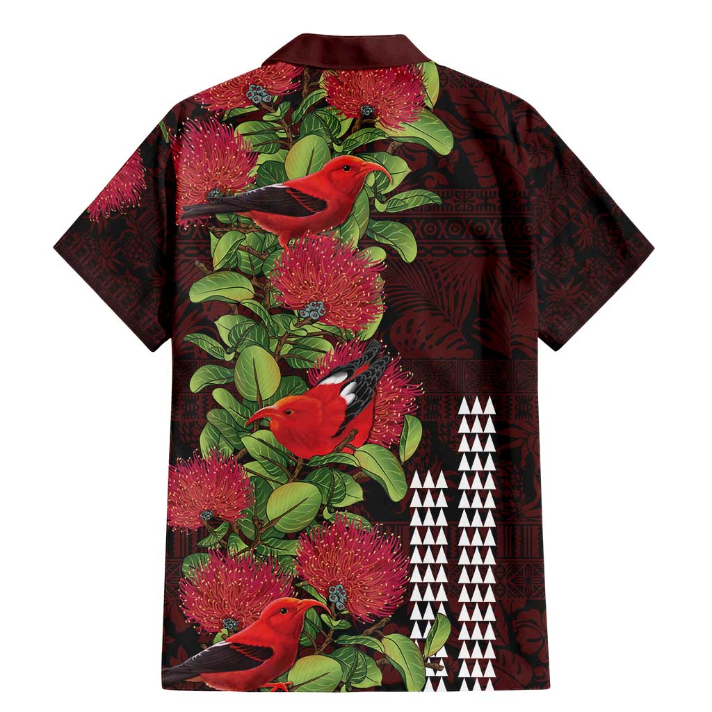 Hawaii Mele Kalikimaka Kakau Family Matching Mermaid Dress and Hawaiian Shirt I'iwi Bird on Ohia Lehua