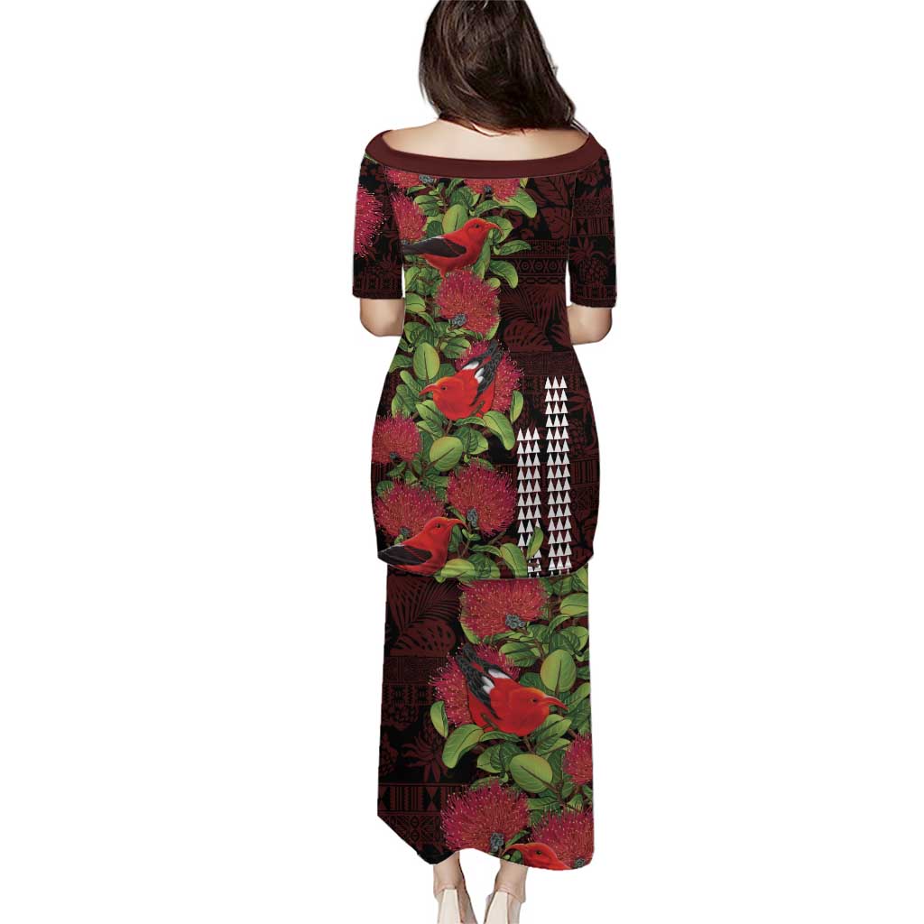 Hawaii Mele Kalikimaka Kakau Puletasi I'iwi Bird on Ohia Lehua