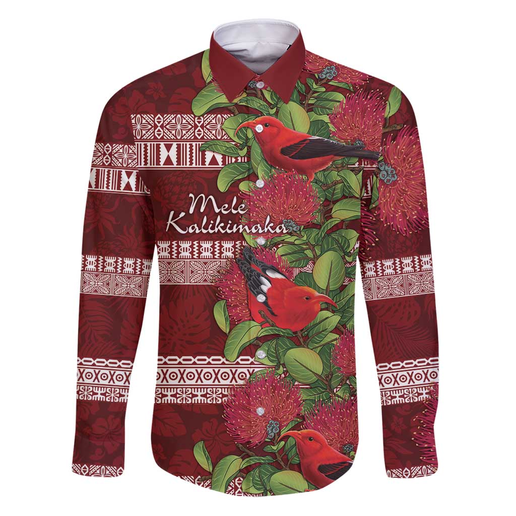 Hawaii Christmas Mele Kalikimaka Family Matching Puletasi and Hawaiian Shirt I'iwi Bird on Ohia Lehua