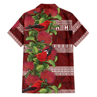 Hawaii Christmas Mele Kalikimaka Family Matching Tank Maxi Dress and Hawaiian Shirt I'iwi Bird on Ohia Lehua