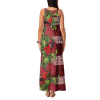 Hawaii Christmas Mele Kalikimaka Family Matching Tank Maxi Dress and Hawaiian Shirt I'iwi Bird on Ohia Lehua