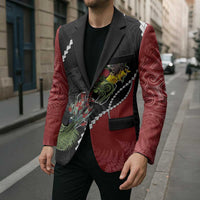 New Zealand Christmas Blazer Flora Map with Birds - Polynesian Pride