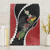 New Zealand Christmas Canvas Wall Art Flora Map with Birds - Polynesian Pride