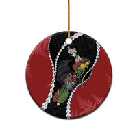New Zealand Christmas Ceramic Ornament Flora Map with Birds - Polynesian Pride