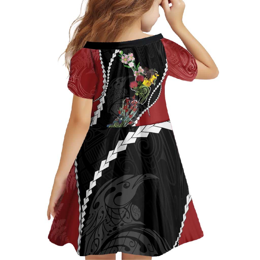 New Zealand Christmas Family Matching Off Shoulder Maxi Dress and Hawaiian Shirt Flora Map with Birds - Polynesian Pride