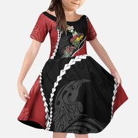 New Zealand Christmas Family Matching Puletasi and Hawaiian Shirt Flora Map with Birds - Polynesian Pride