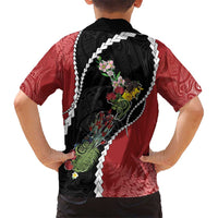 New Zealand Christmas Hawaiian Shirt Flora Map with Birds - Polynesian Pride