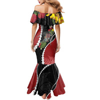 New Zealand Christmas Mermaid Dress Flora Map with Birds - Polynesian Pride