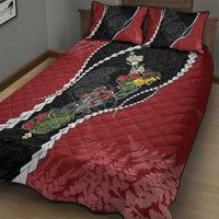 New Zealand Christmas Quilt Bed Set Flora Map with Birds - Polynesian Pride