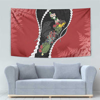 New Zealand Christmas Tapestry Flora Map with Birds - Polynesian Pride