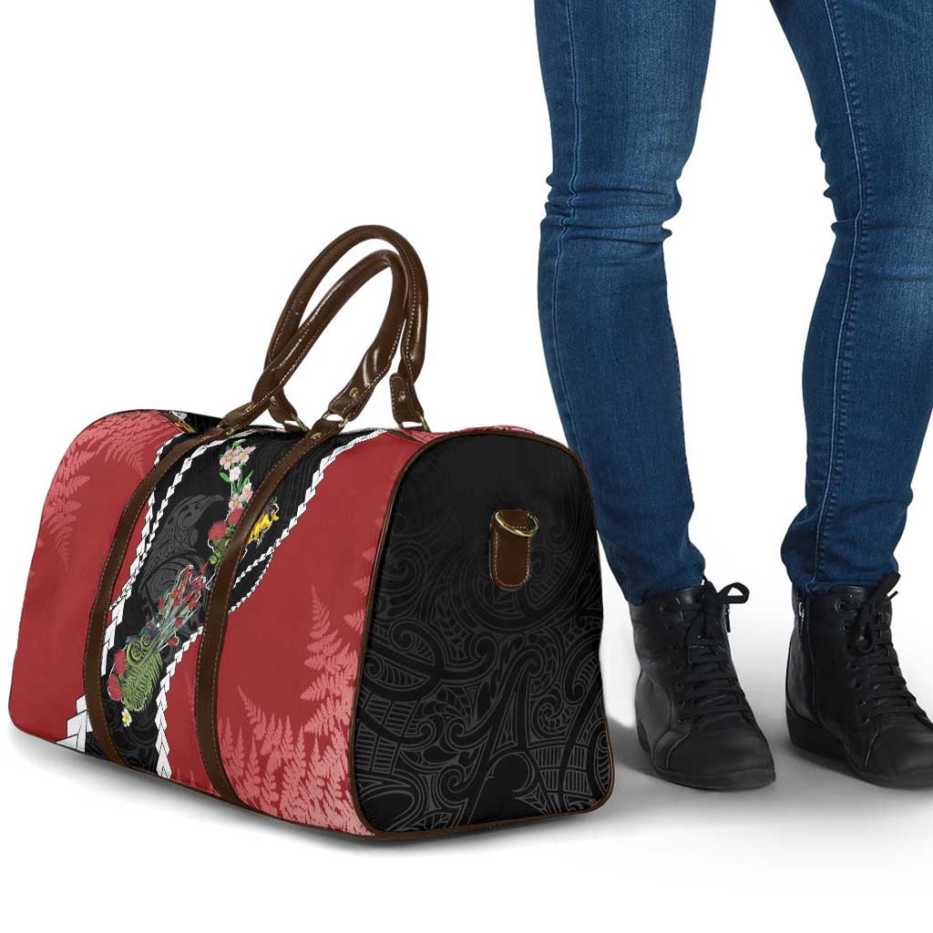 New Zealand Christmas Travel Bag Flora Map with Birds - Polynesian Pride
