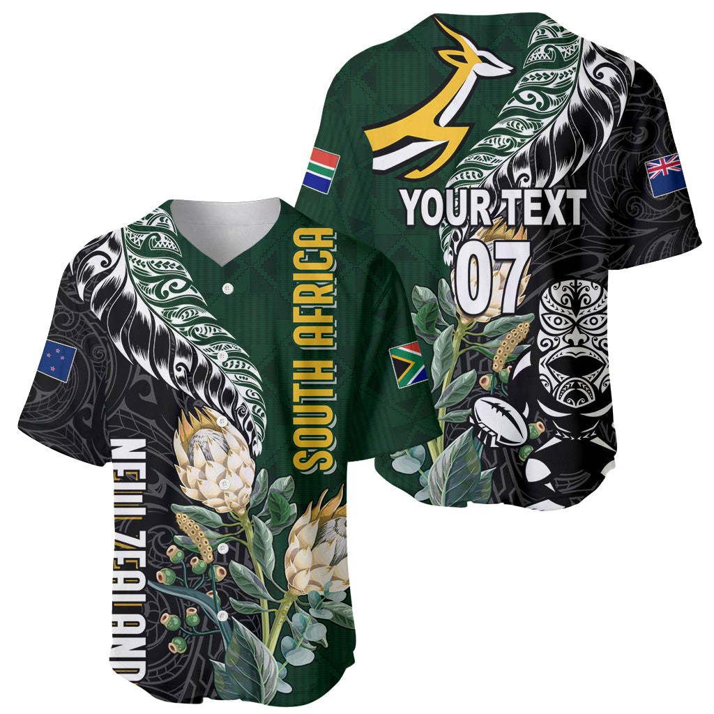 Custom South Africa Mix New Zealand Rugby 2023 Baseball Jersey World Cup Greatest Rivalry LT7 - Polynesian Pride