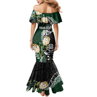 Custom South Africa Mix New Zealand Rugby 2023 Family Matching Mermaid Dress and Hawaiian Shirt World Cup Greatest Rivalry LT7 - Polynesian Pride
