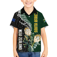 Custom South Africa Mix New Zealand Rugby 2023 Kid Hawaiian Shirt World Cup Greatest Rivalry LT7 Kid Black Green - Polynesian Pride