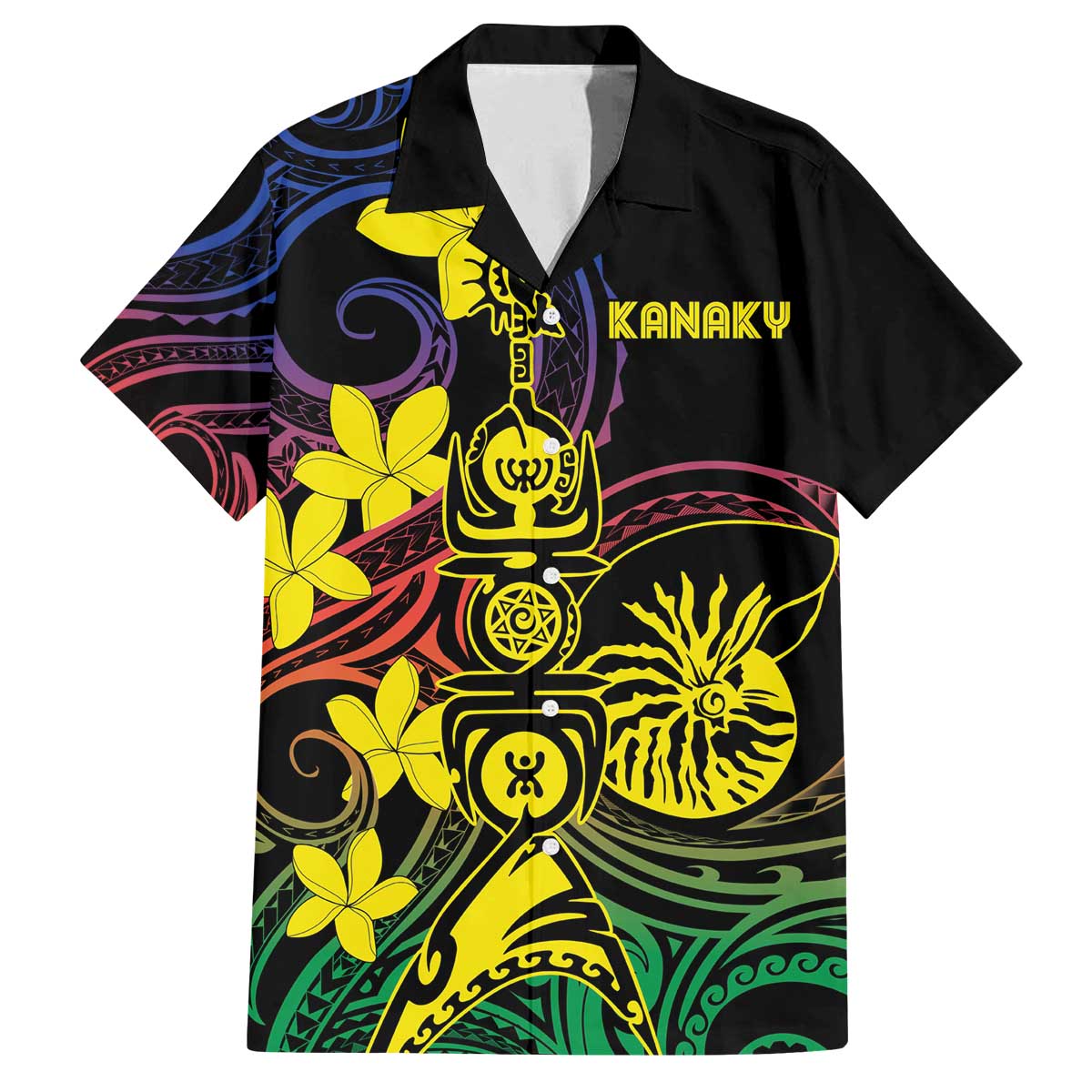 New Caledonia Kanaky Personalized Family Matching Off The Shoulder Long Sleeve Dress and Hawaiian Shirt Fleche Faitiere - Plumeria