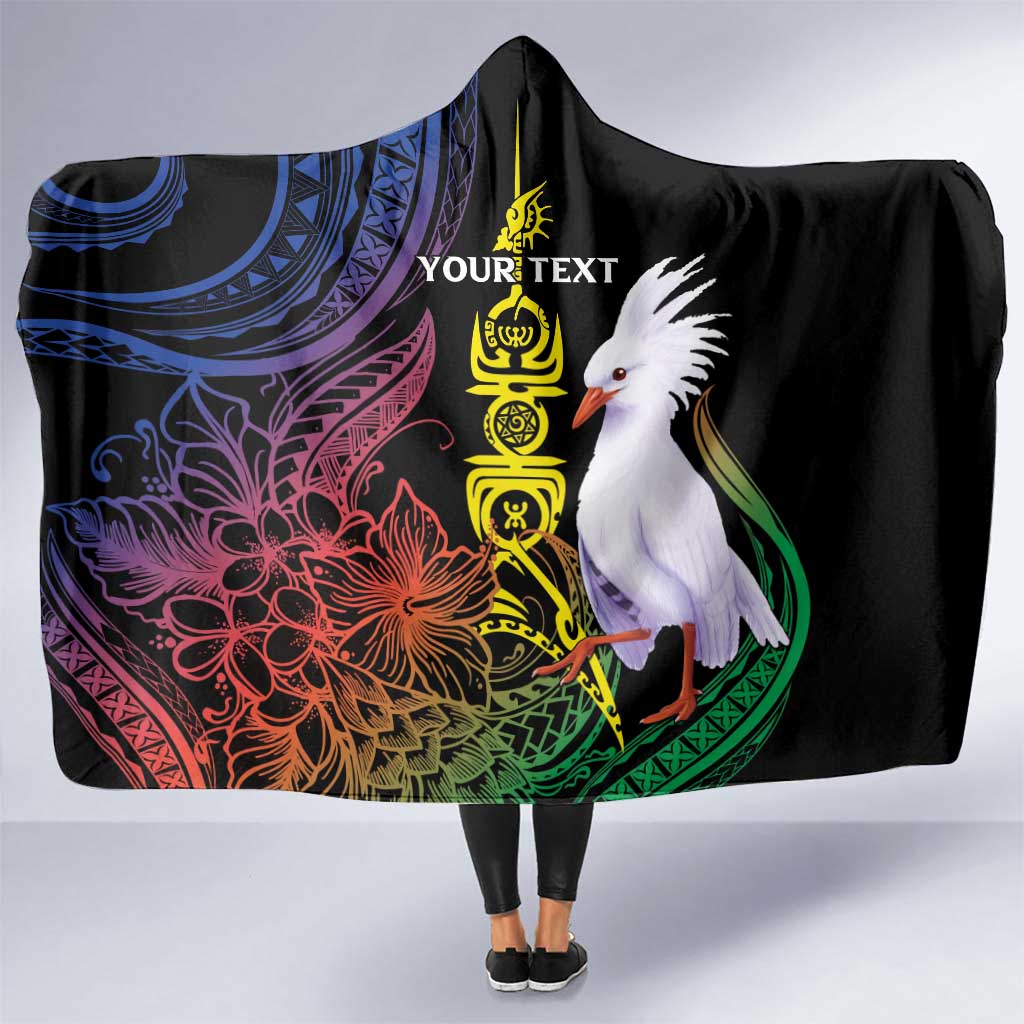 New Caledonia Kanaky Personalized Hooded Blanket Fleche Faitiere Mix Kagu LT7 One Size Colorful - Polynesian Pride