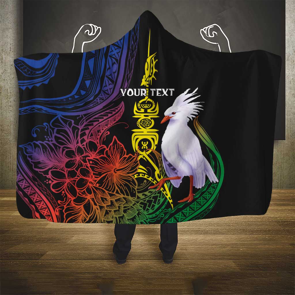New Caledonia Kanaky Personalized Hooded Blanket Fleche Faitiere Mix Kagu LT7 - Polynesian Pride