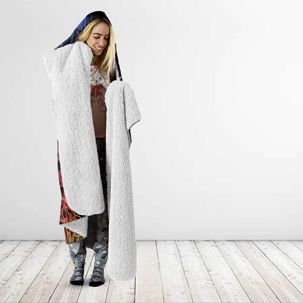 New Caledonia Kanaky Personalized Hooded Blanket Fleche Faitiere Mix Kagu LT7 - Polynesian Pride