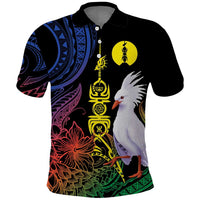 New Caledonia Kanaky Personalized Polo Shirt Fleche Faitiere Mix Kagu LT7 Colorful - Polynesian Pride