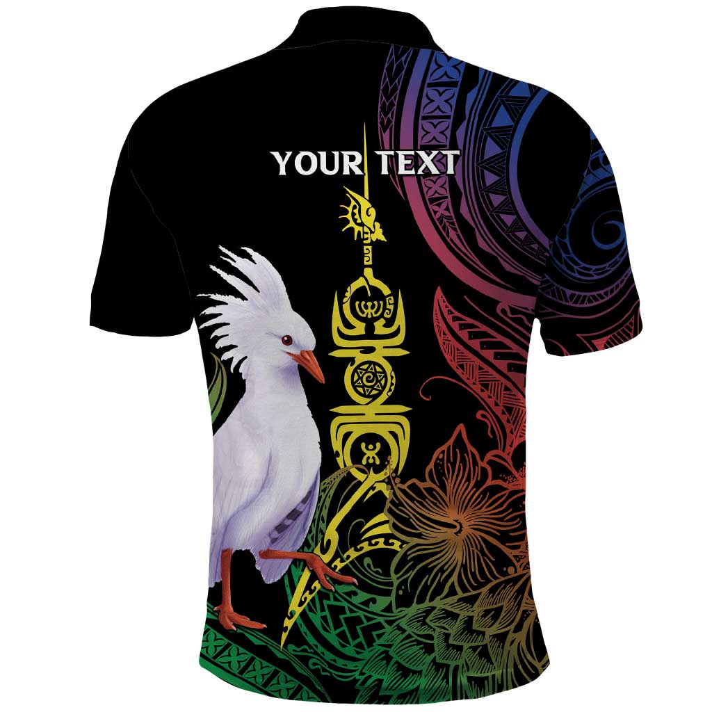 New Caledonia Kanaky Personalized Polo Shirt Fleche Faitiere Mix Kagu LT7 - Polynesian Pride