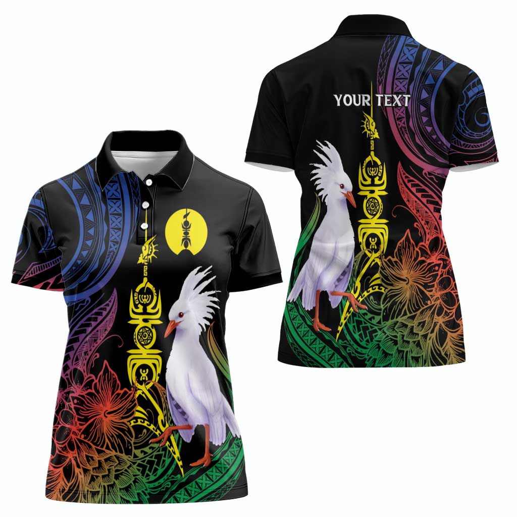 New Caledonia Kanaky Personalized Women Polo Shirt Fleche Faitiere Mix Kagu