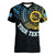 Personalised Vanuatu Women V Neck T Shirt Turtle Chest Tattoo Flag Color - Sanma LT7 - Polynesian Pride