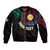Personalised Vanuatu Bomber Jacket Turtle Chest Tattoo Flag Color - Shefa LT7 Unisex Black - Polynesian Pride