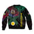 Personalised Vanuatu Bomber Jacket Turtle Chest Tattoo Flag Color - Shefa LT7 - Polynesian Pride