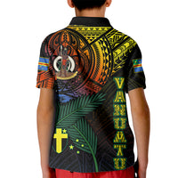 Personalised Vanuatu Kid Polo Shirt Turtle Chest Tattoo Flag Color - Tafea LT7 - Polynesian Pride