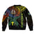 Personalised Vanuatu Sleeve Zip Bomber Jacket Turtle Chest Tattoo Flag Color - Tafea LT7 - Polynesian Pride