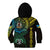 Personalised Vanuatu Kid Hoodie Turtle Chest Tattoo Flag Color - Torba LT7 Zip Hoodie Black - Polynesian Pride