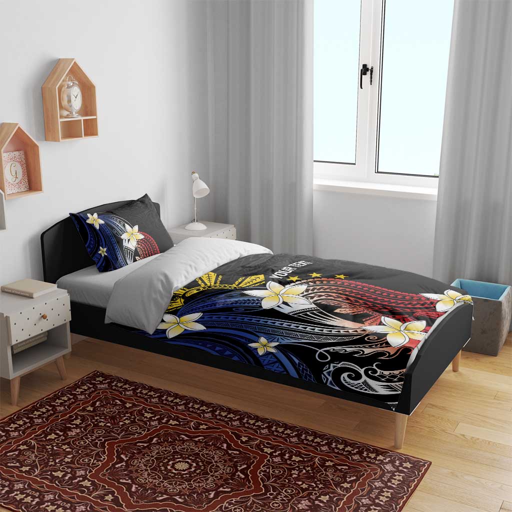 Personalized Philippines Tribal Bedding Set Tropical Waves - Plumeria