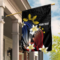 Personalized Philippines Tribal Garden Flag Tropical Waves - Plumeria
