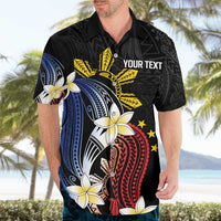 Personalized Philippines Tribal Hawaiian Shirt Tropical Waves - Plumeria