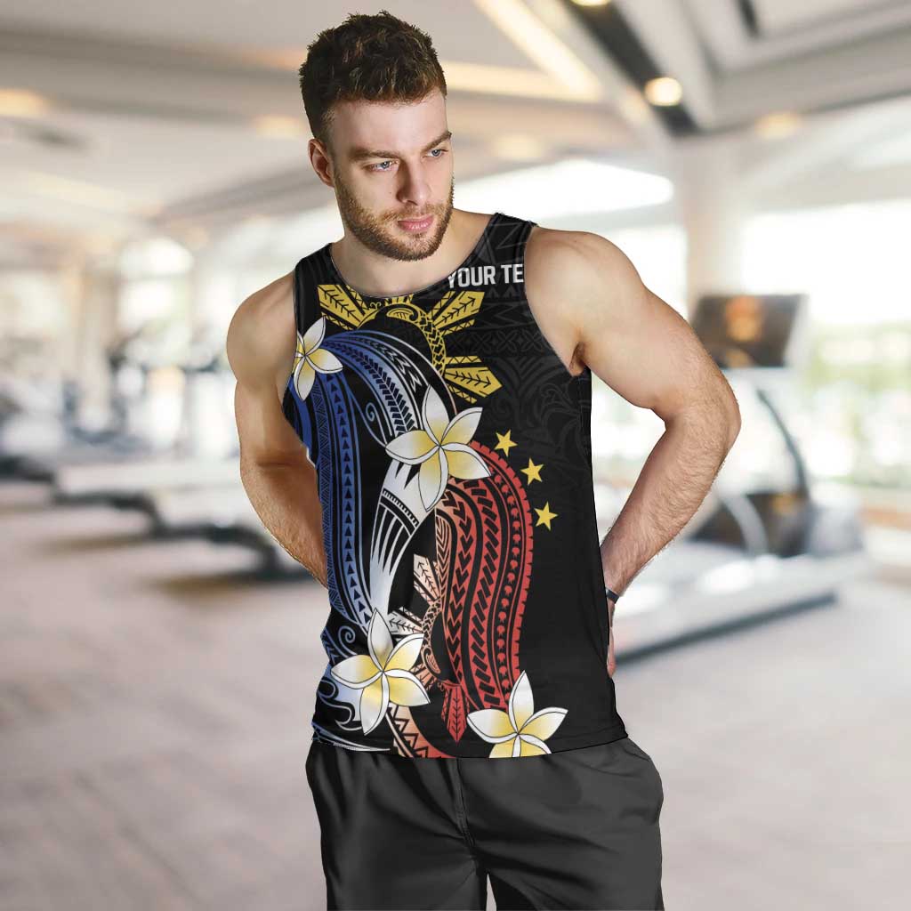 Personalized Philippines Tribal Men Tank Top Tropical Waves - Plumeria