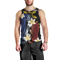 Personalized Philippines Tribal Men Tank Top Tropical Waves - Plumeria